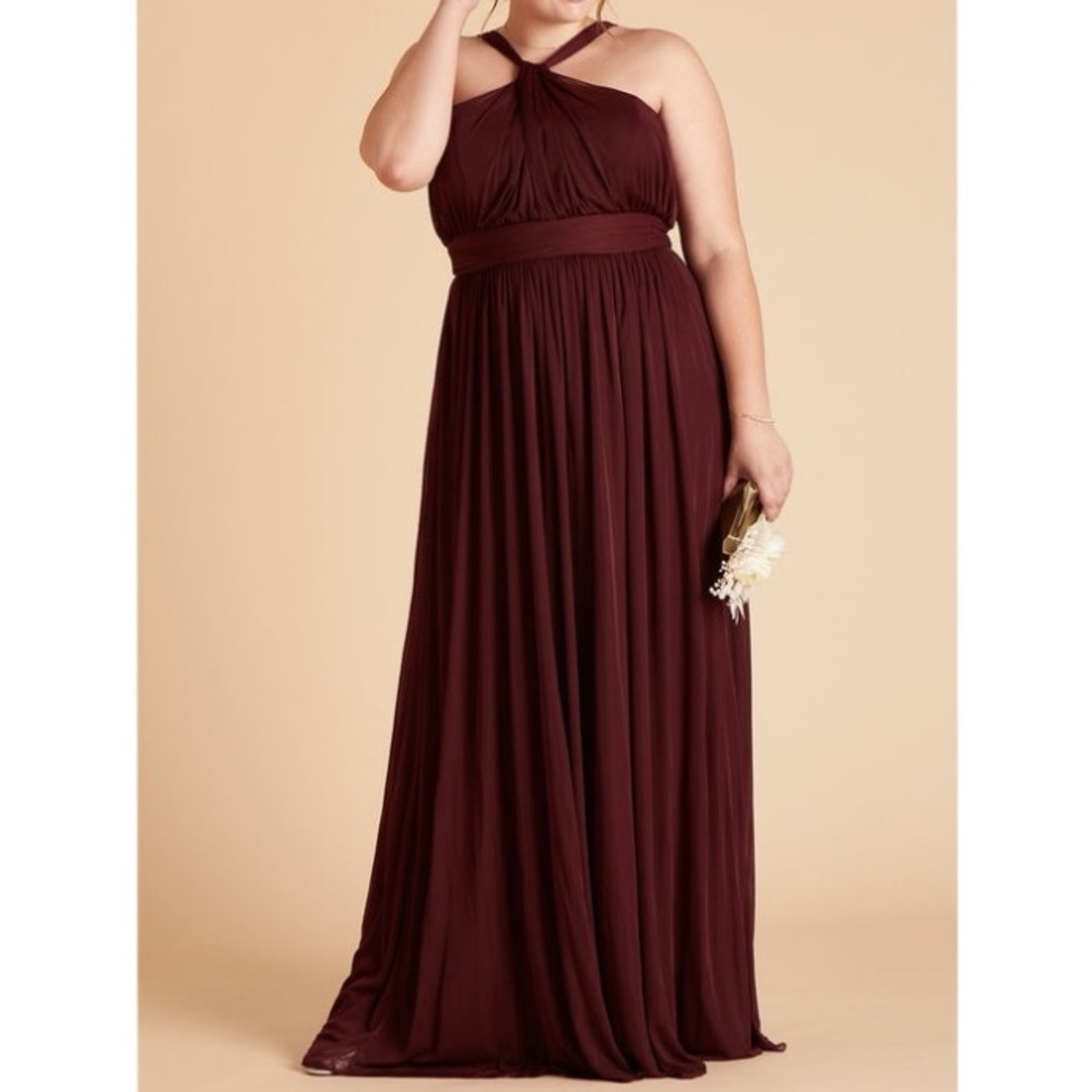 Birdy Grey Cabernet Mesh Sleeveless Halter Neck Kiko Dress Bridesmaid Gown